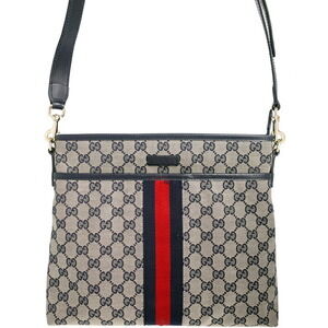 GUCCI Web Line GG Canvas Shoulder Bag